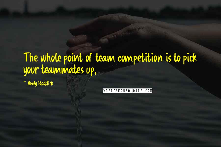 Andy Roddick Quotes: The whole point of team competition is to pick your teammates up,