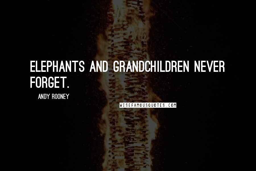 Andy Rooney Quotes: Elephants and grandchildren never forget.