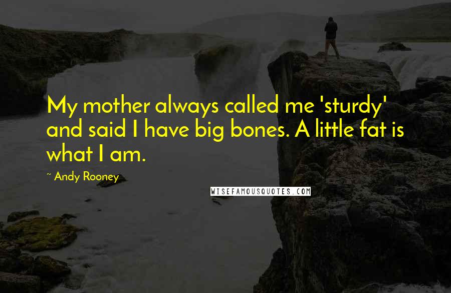 Andy Rooney Quotes: My mother always called me 'sturdy' and said I have big bones. A little fat is what I am.