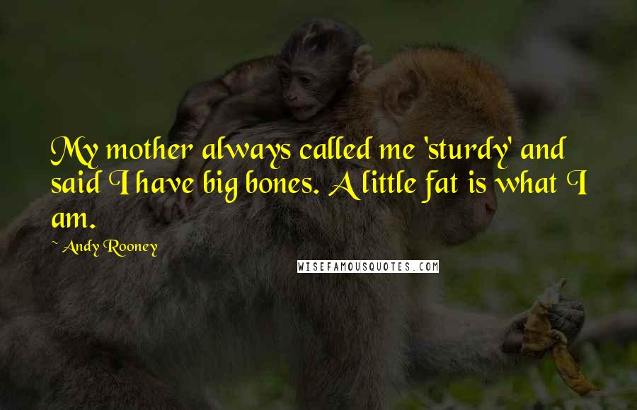 Andy Rooney Quotes: My mother always called me 'sturdy' and said I have big bones. A little fat is what I am.