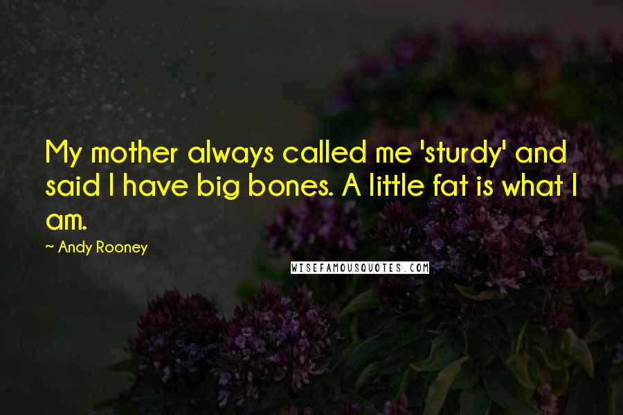 Andy Rooney Quotes: My mother always called me 'sturdy' and said I have big bones. A little fat is what I am.