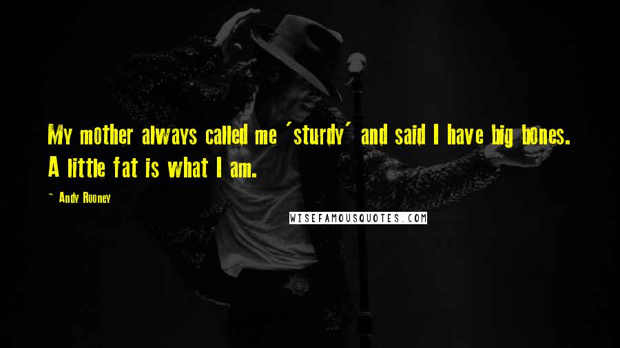 Andy Rooney Quotes: My mother always called me 'sturdy' and said I have big bones. A little fat is what I am.