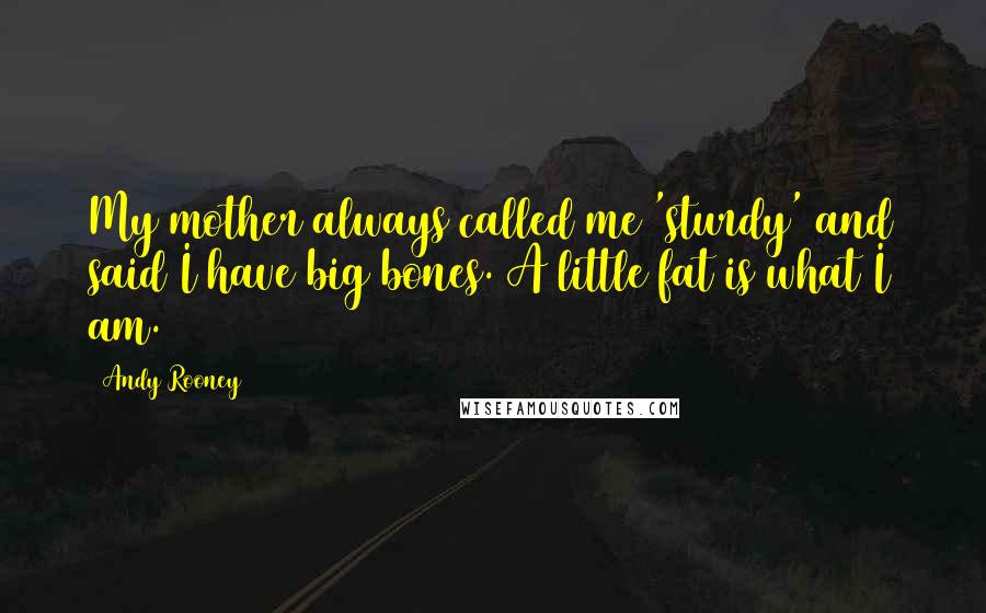 Andy Rooney Quotes: My mother always called me 'sturdy' and said I have big bones. A little fat is what I am.