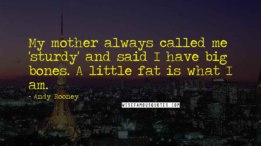 Andy Rooney Quotes: My mother always called me 'sturdy' and said I have big bones. A little fat is what I am.