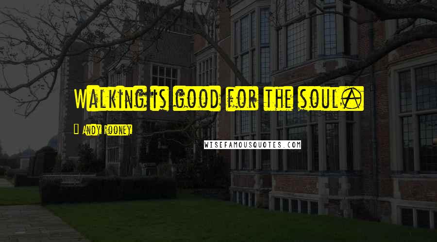 Andy Rooney Quotes: Walking is good for the soul.