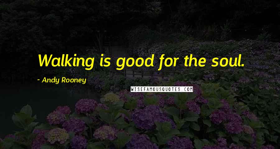 Andy Rooney Quotes: Walking is good for the soul.