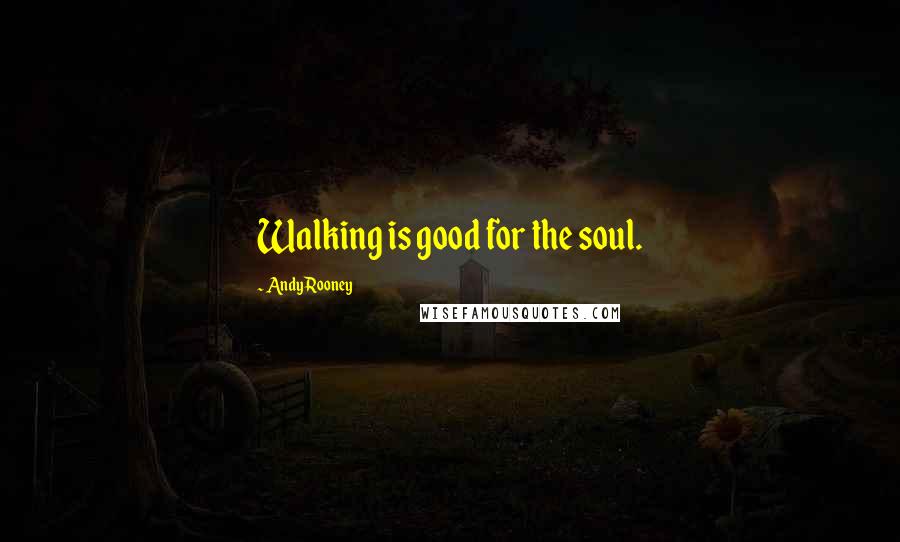 Andy Rooney Quotes: Walking is good for the soul.