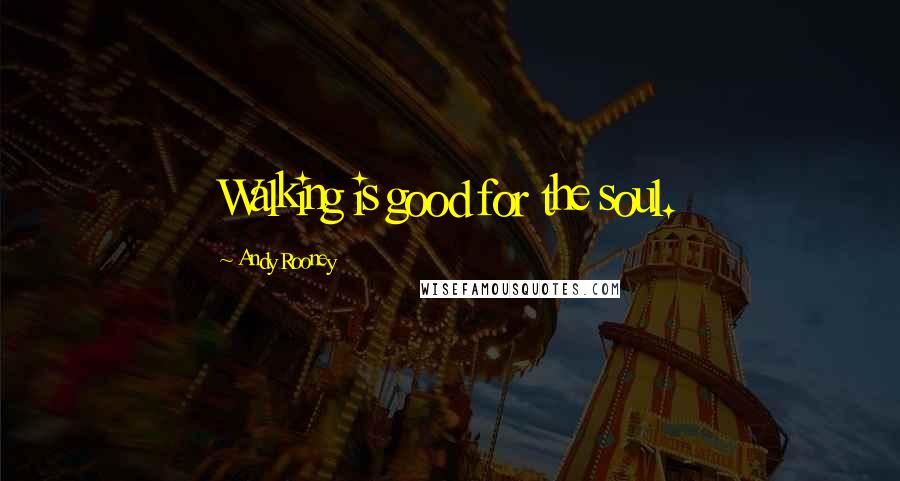 Andy Rooney Quotes: Walking is good for the soul.