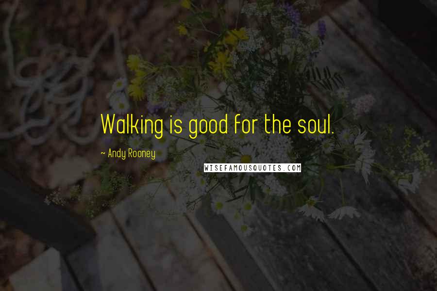 Andy Rooney Quotes: Walking is good for the soul.