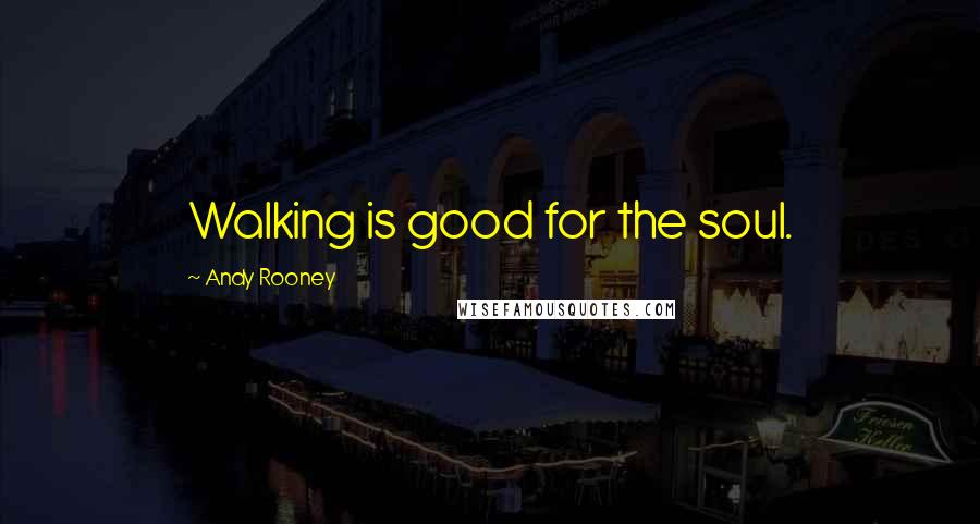 Andy Rooney Quotes: Walking is good for the soul.