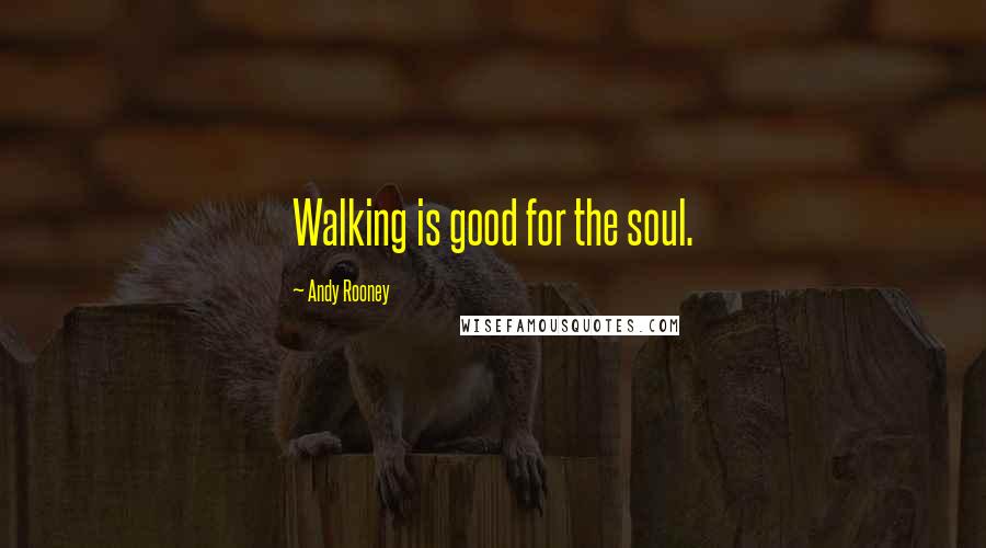 Andy Rooney Quotes: Walking is good for the soul.