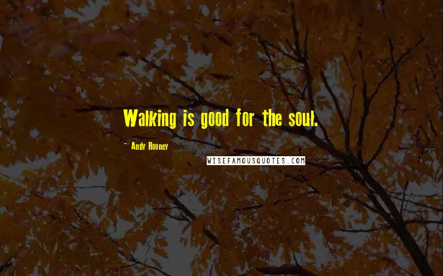 Andy Rooney Quotes: Walking is good for the soul.