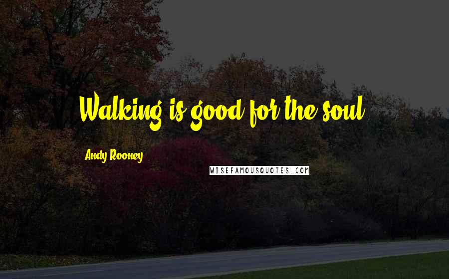 Andy Rooney Quotes: Walking is good for the soul.