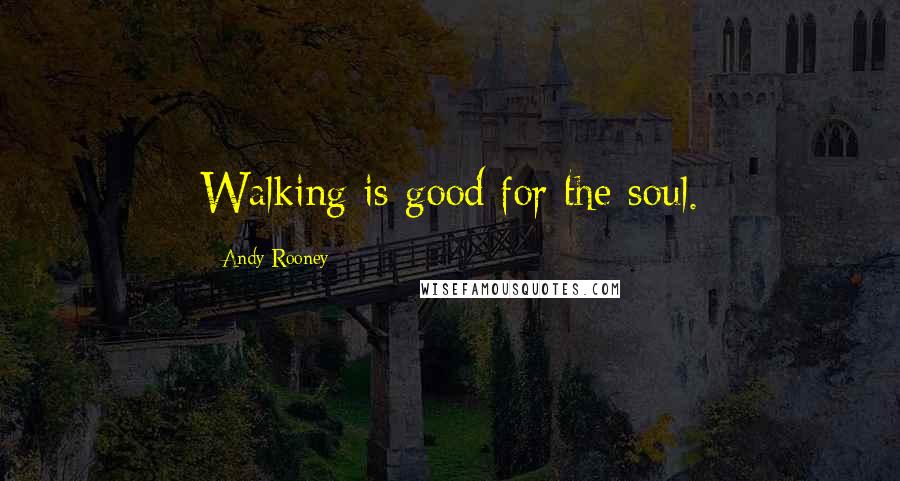 Andy Rooney Quotes: Walking is good for the soul.