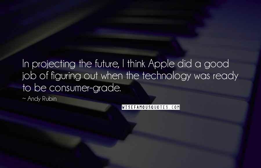 Andy Rubin Quotes: In projecting the future, I think Apple did a good job of figuring out when the technology was ready to be consumer-grade.