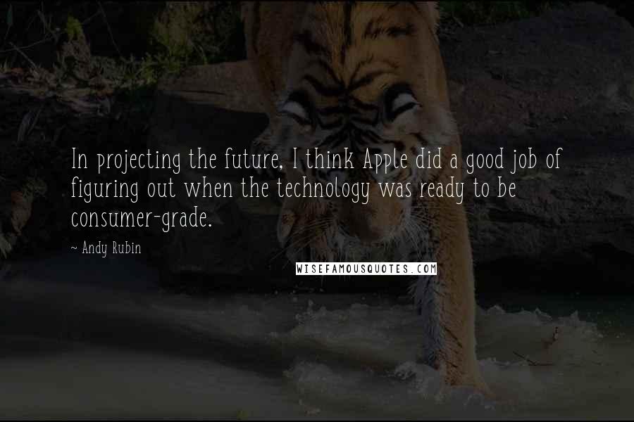 Andy Rubin Quotes: In projecting the future, I think Apple did a good job of figuring out when the technology was ready to be consumer-grade.