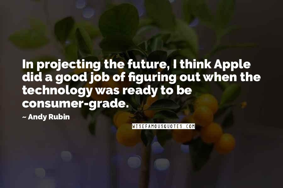 Andy Rubin Quotes: In projecting the future, I think Apple did a good job of figuring out when the technology was ready to be consumer-grade.