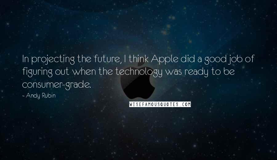 Andy Rubin Quotes: In projecting the future, I think Apple did a good job of figuring out when the technology was ready to be consumer-grade.