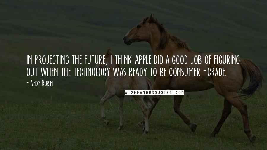 Andy Rubin Quotes: In projecting the future, I think Apple did a good job of figuring out when the technology was ready to be consumer-grade.