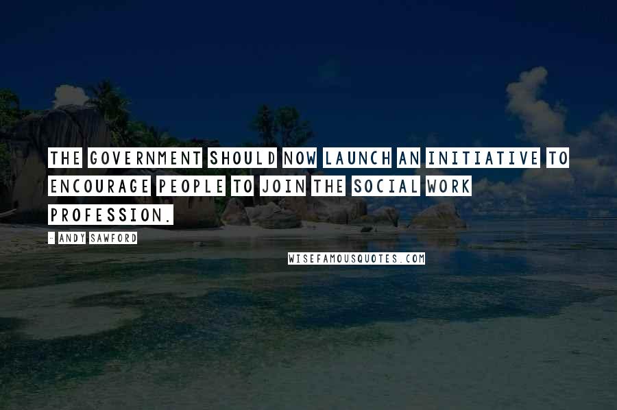 Andy Sawford Quotes: The government should now launch an initiative to encourage people to join the social work profession.