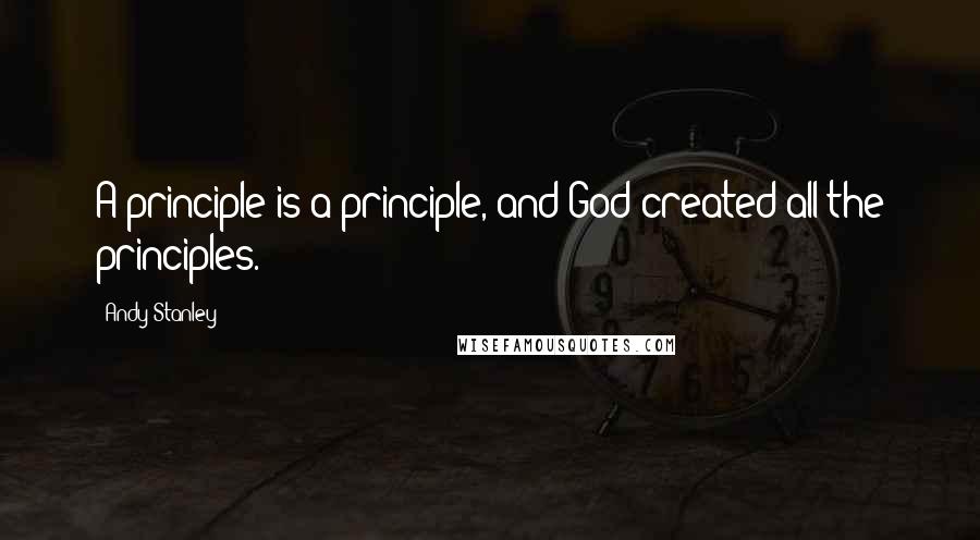 Andy Stanley Quotes: A principle is a principle, and God created all the principles.