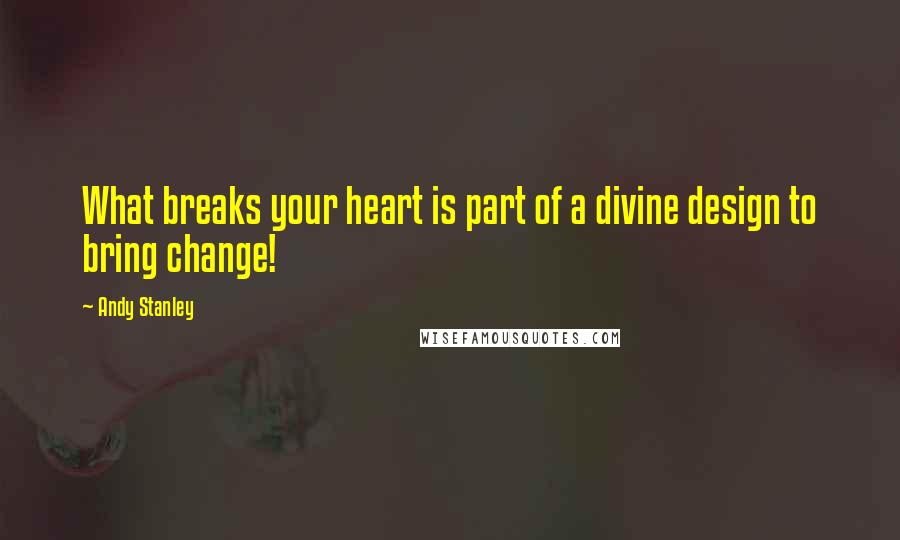 Andy Stanley Quotes: What breaks your heart is part of a divine design to bring change!