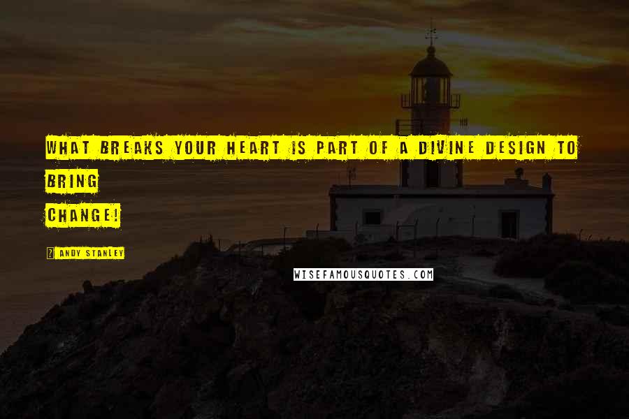 Andy Stanley Quotes: What breaks your heart is part of a divine design to bring change!