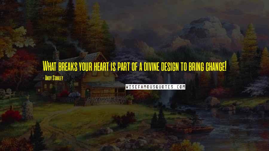 Andy Stanley Quotes: What breaks your heart is part of a divine design to bring change!