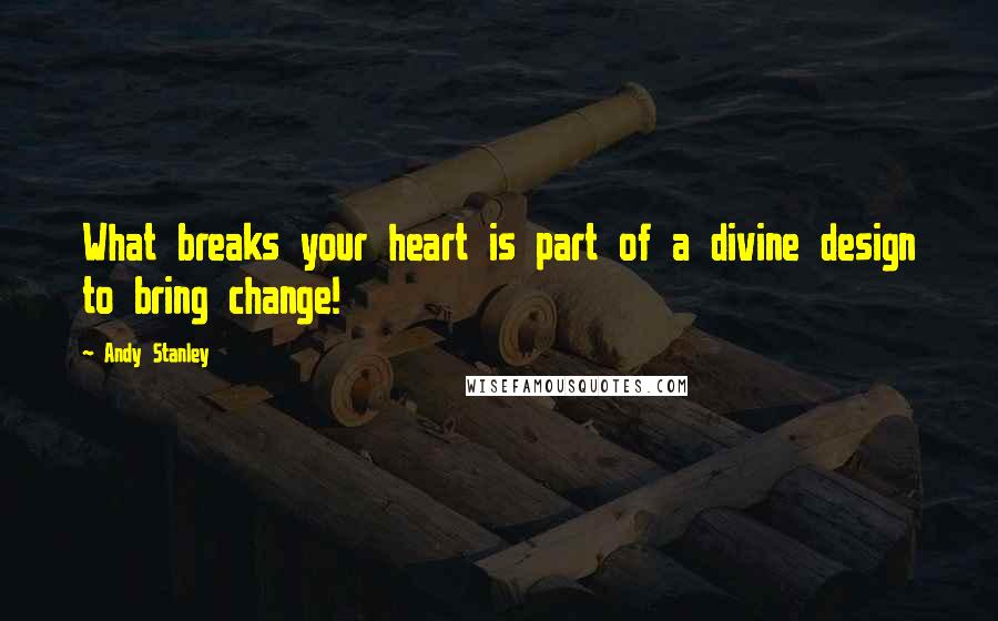 Andy Stanley Quotes: What breaks your heart is part of a divine design to bring change!