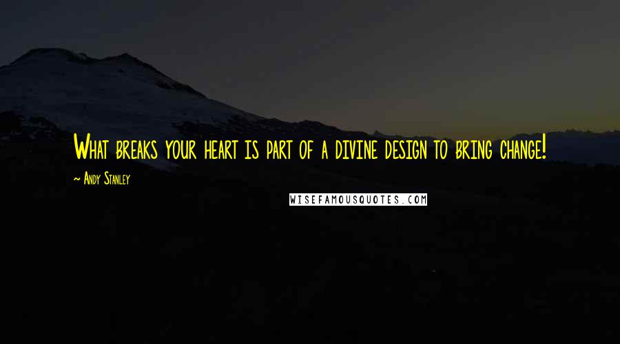 Andy Stanley Quotes: What breaks your heart is part of a divine design to bring change!