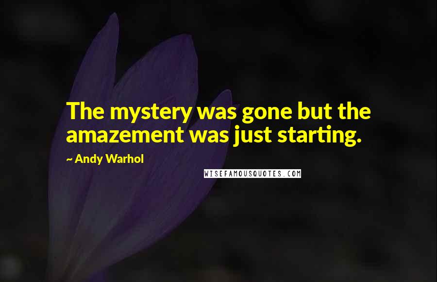 Andy Warhol Quotes: The mystery was gone but the amazement was just starting.