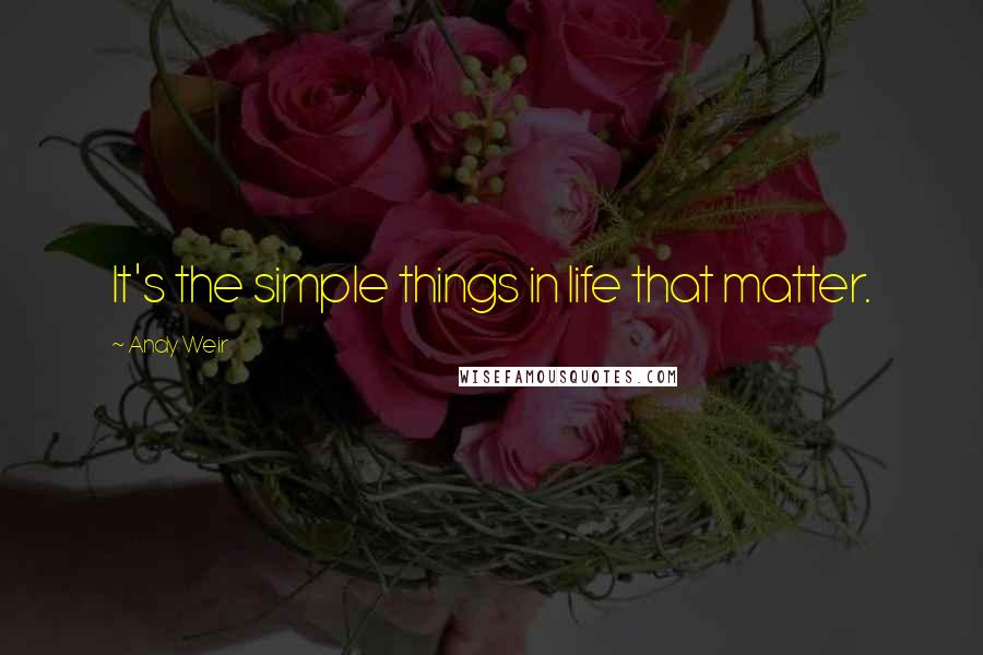 Andy Weir Quotes: It's the simple things in life that matter.