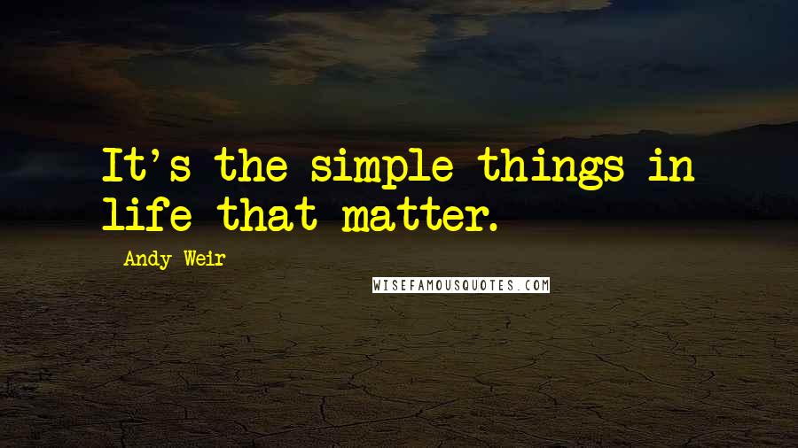 Andy Weir Quotes: It's the simple things in life that matter.