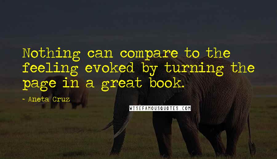 Aneta Cruz Quotes: Nothing can compare to the feeling evoked by turning the page in a great book.