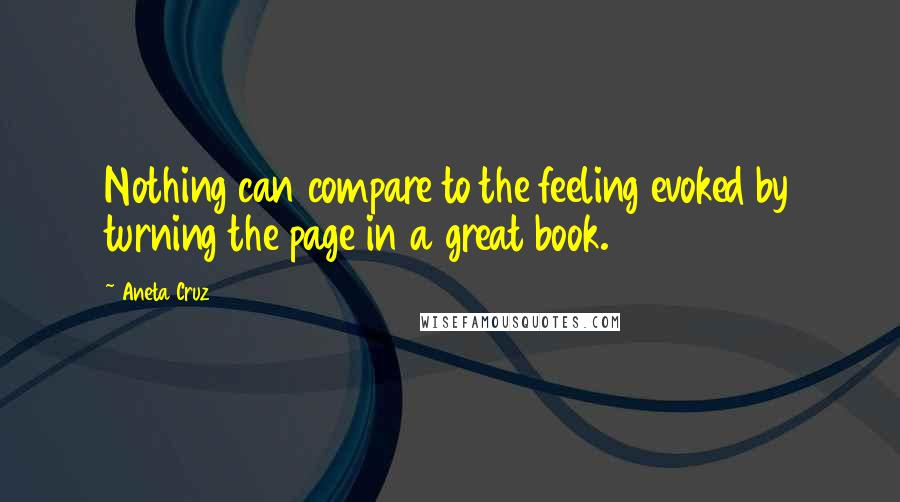 Aneta Cruz Quotes: Nothing can compare to the feeling evoked by turning the page in a great book.