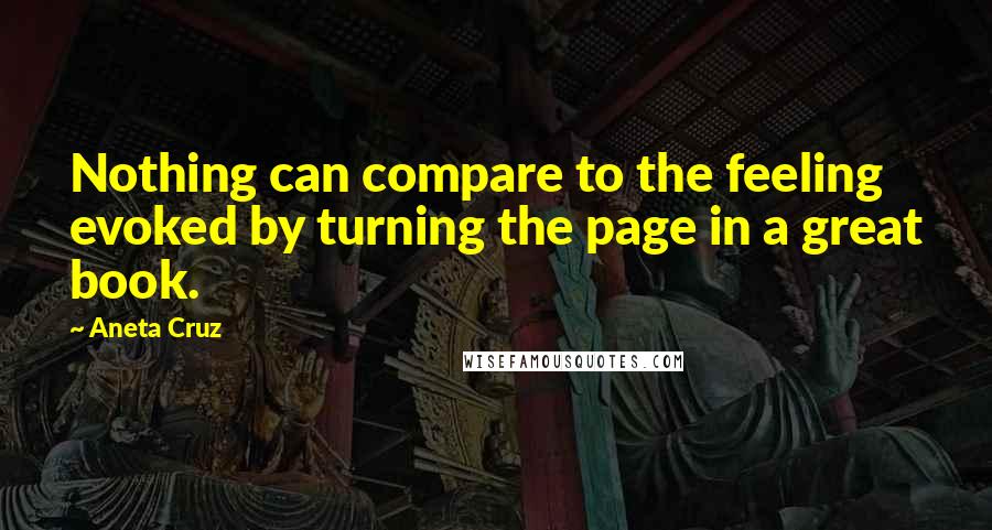 Aneta Cruz Quotes: Nothing can compare to the feeling evoked by turning the page in a great book.