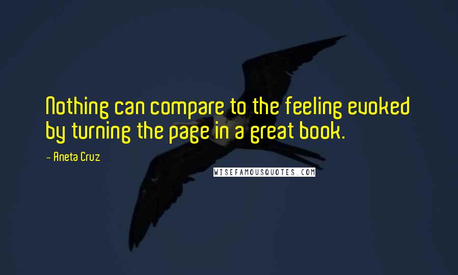 Aneta Cruz Quotes: Nothing can compare to the feeling evoked by turning the page in a great book.