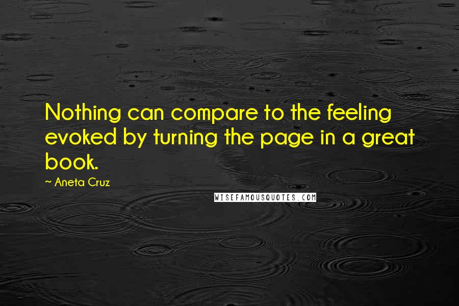 Aneta Cruz Quotes: Nothing can compare to the feeling evoked by turning the page in a great book.