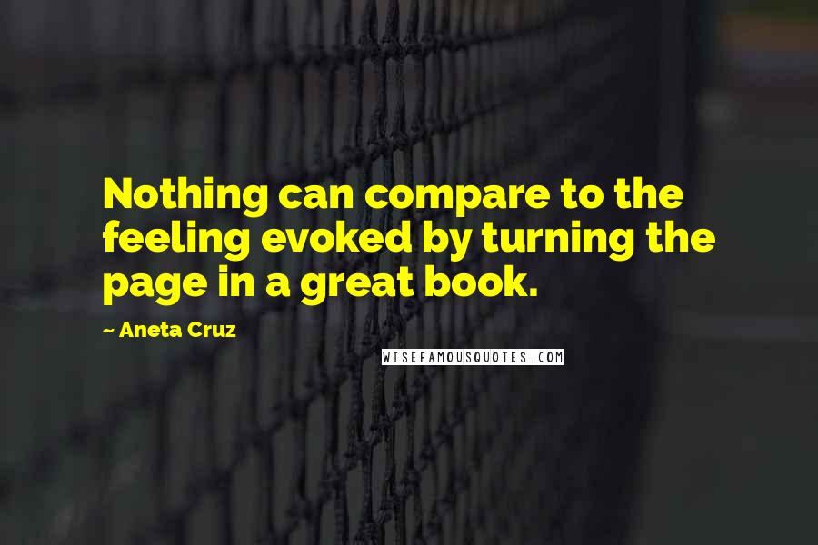Aneta Cruz Quotes: Nothing can compare to the feeling evoked by turning the page in a great book.