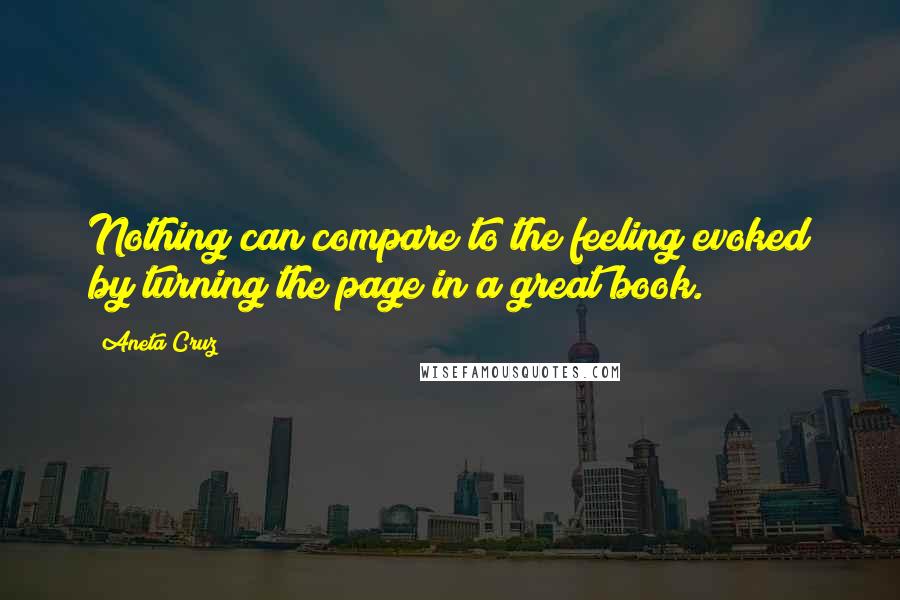 Aneta Cruz Quotes: Nothing can compare to the feeling evoked by turning the page in a great book.