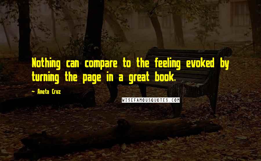 Aneta Cruz Quotes: Nothing can compare to the feeling evoked by turning the page in a great book.