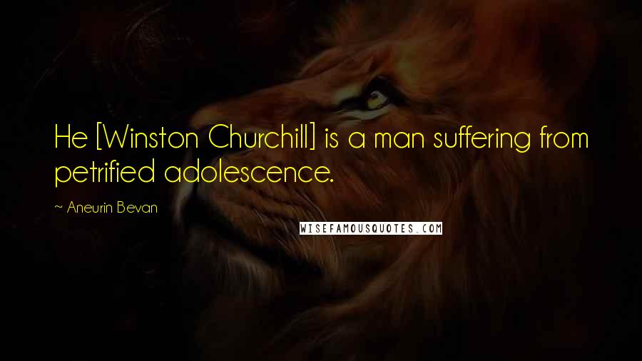 Aneurin Bevan Quotes: He [Winston Churchill] is a man suffering from petrified adolescence.