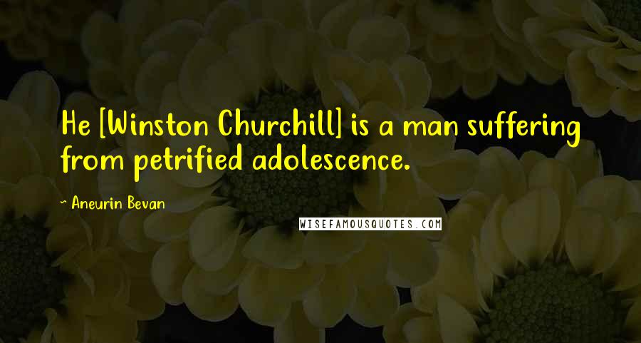 Aneurin Bevan Quotes: He [Winston Churchill] is a man suffering from petrified adolescence.