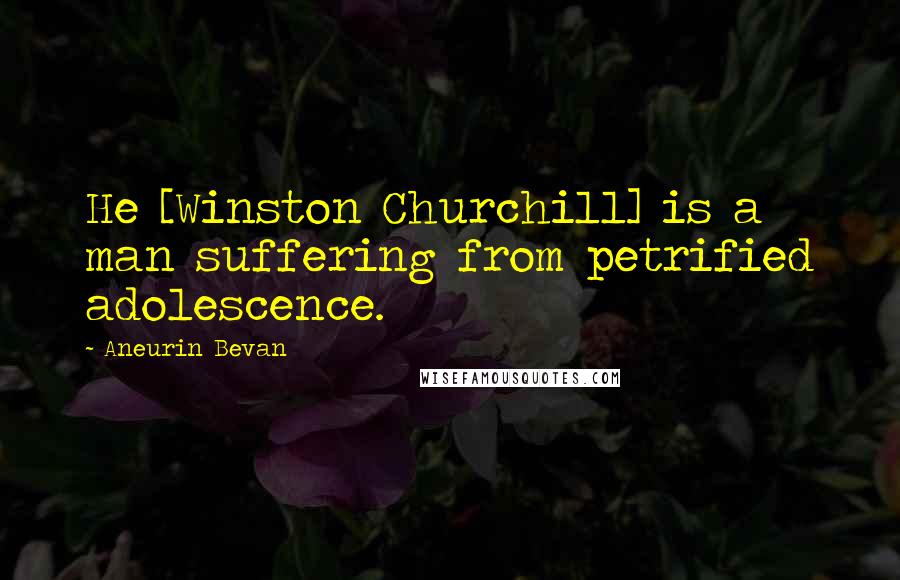 Aneurin Bevan Quotes: He [Winston Churchill] is a man suffering from petrified adolescence.