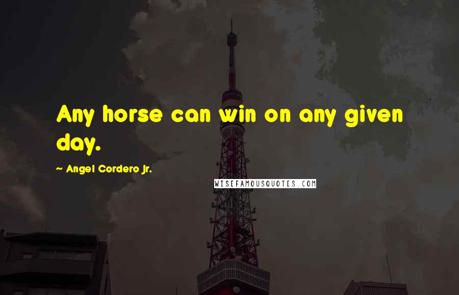 Angel Cordero Jr. Quotes: Any horse can win on any given day.