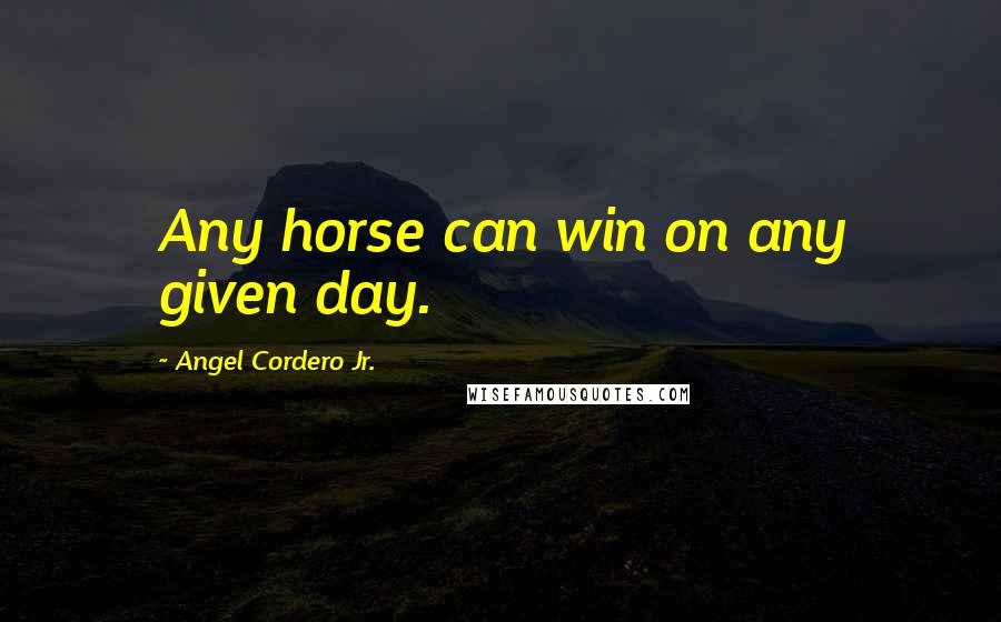 Angel Cordero Jr. Quotes: Any horse can win on any given day.