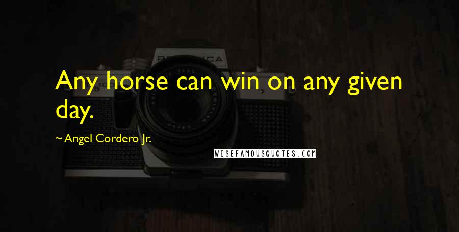 Angel Cordero Jr. Quotes: Any horse can win on any given day.