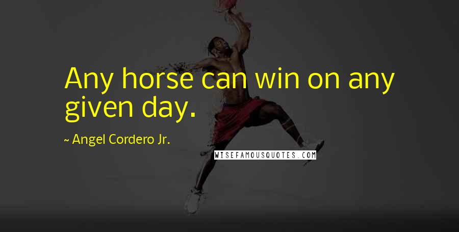 Angel Cordero Jr. Quotes: Any horse can win on any given day.