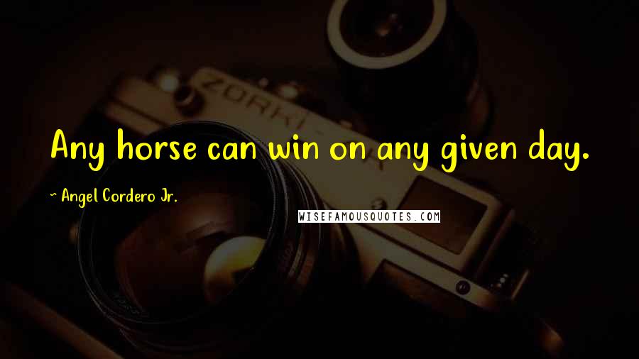 Angel Cordero Jr. Quotes: Any horse can win on any given day.