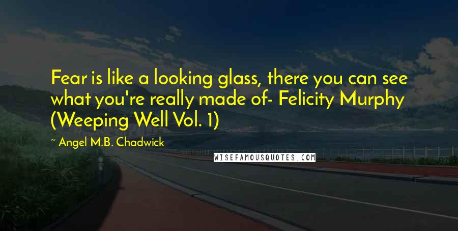 Angel M.B. Chadwick Quotes: Fear is like a looking glass, there you can see what you're really made of- Felicity Murphy (Weeping Well Vol. 1)